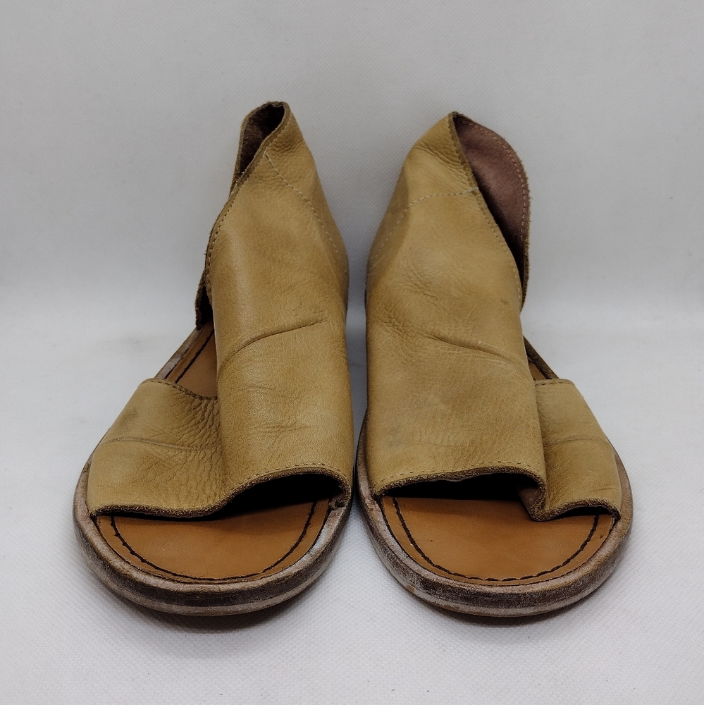Free People Mont Blanc Flat Sandal Wonens 38 Tan Boho Retro 90s Y2K Leather - Picture 4 of 11